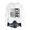 Women's Fashion Round Neck Pullover Top Long Sleeve Tee Printed Sweatshirt