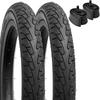 YunSCM Set of 2, 14x1.75 Tires, 14x1.75 47-254 Bicycle Tires + 14x1.75/2.125 Bicycle Tubes with 32mm Schrader Valves + Tire Lever, Y-1056