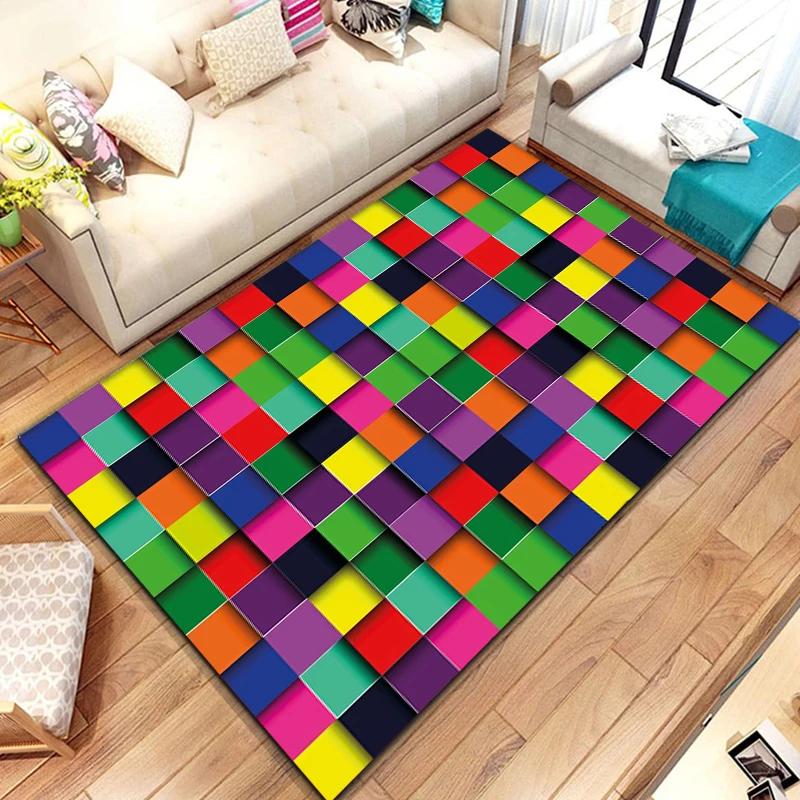 15 Sizes 3d DropSum Colours Pattern Rug for Living Room Area Carpet Bathroom Mat Creative Doormat Bedroom Mat Home Decor