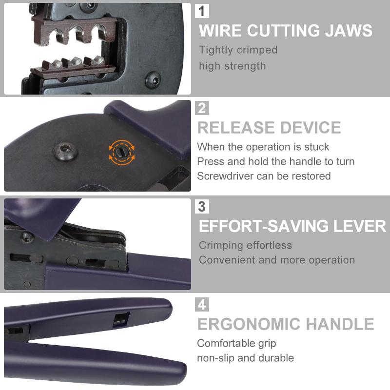 New Energy /Heavy-duty Starter Terminal Crimping Pliers YEP-4610 6-10mm²/11-7AWG Vertical Crimping Electrical YEFYM Tools