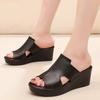 Тапочки на платформе, женские летние туфли на толстой подошве, сандалии из натуральной кожи, белые 2025, женские босоножки на танкетке, уличные женские шлепанцы