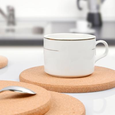 Yousheng 2Pcs Cork Trivet Set Термостойкие толстые пробковые подставки для горячих блюд Универсальные круглые пробковые салфетки для кухонного стола