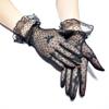 Transparent Bow Short Sunscreen Lace Gloves Mesh Tulle Mittens Fashion Bridal Gloves  Women
