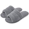 Comwarm Plush House Slippers For Women And Man Open Toe Cozy Cotton Shoes Indoor Outdoor Flat Soft Breathable Non-slip Sandals