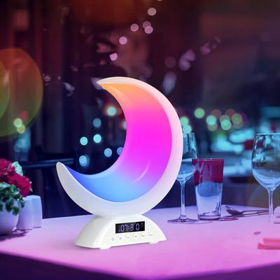 Будильник с лунным светом, RGB-подсветка, меняющая цвет, Bluetooth-динамик, сцена и музыкальный режим, сенсорная регулировка яркости
