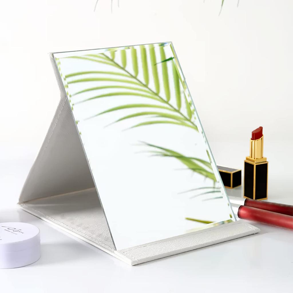 OWLKELA Настольная компактная складная ручная стильная подставка кожаный чехол большой L белое зеркало, зеркало, зеркало, зеркало, и ударопрочный и зеркало, размер,