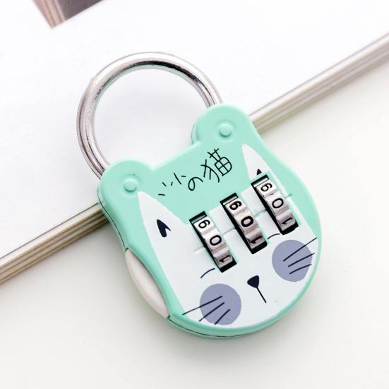 Code Number Lock Anti-theft High Strength Accurate Cute Cat Mini Luggage Suitcase Number Password Lock for Dorm Drawer