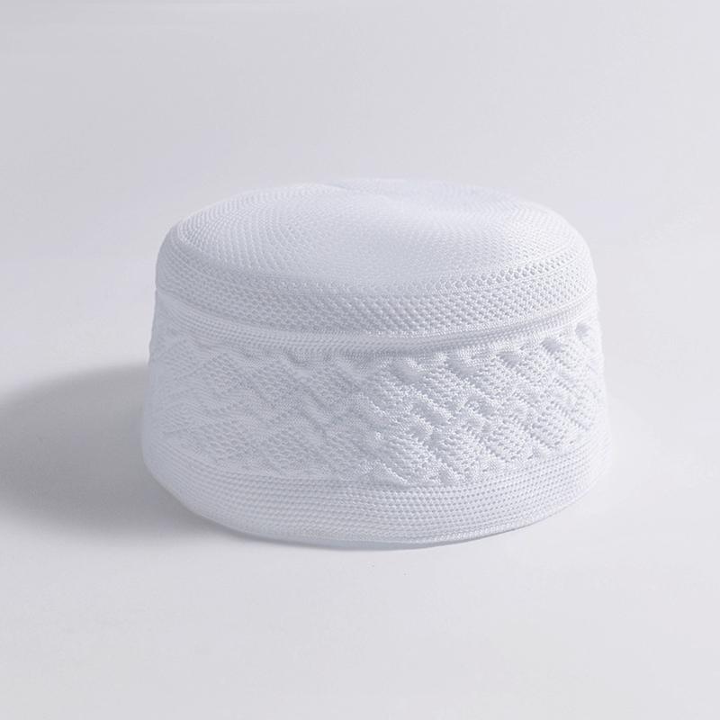 1Pc Men Worship Daily Wear Polyester Soft Muslim Breathable Prayer Hat Religious Flat Top