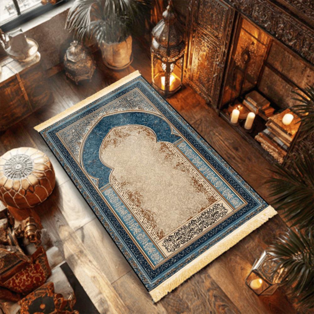 Multi-Style Dome of the Rock Islamic Prayer Rug Polyester Portable Muslim Salah Mat Ramadan  Gift Floral Arch Home Decor Pra