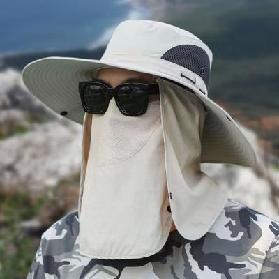 Рыболовная шляпа с маской, летняя защита от солнца с широкими полями, женская и мужская солнцезащитная кепка для альпинизма, охоты, пешего туризма