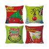4PCS Christmas Happy Throw Pillow Cover, 18 X 18 Inch, Winter Holiday Cushion Cover Sofa Decor
