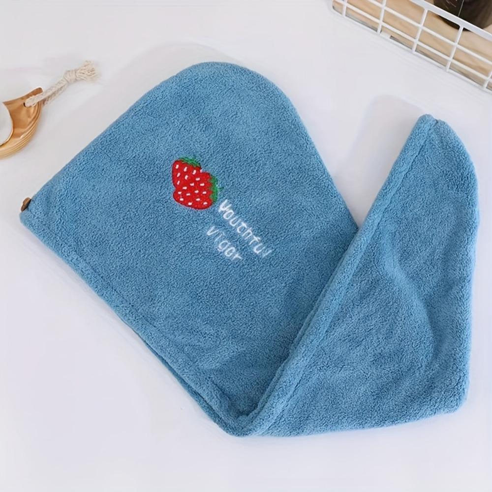Single/Double Microfibre Hair Towel, Soft Hair Dryer Cap, Bathroom Quick Dry Hair Towel, Women's Super Absorbent Hair Towel, Embroidered Hair Towel