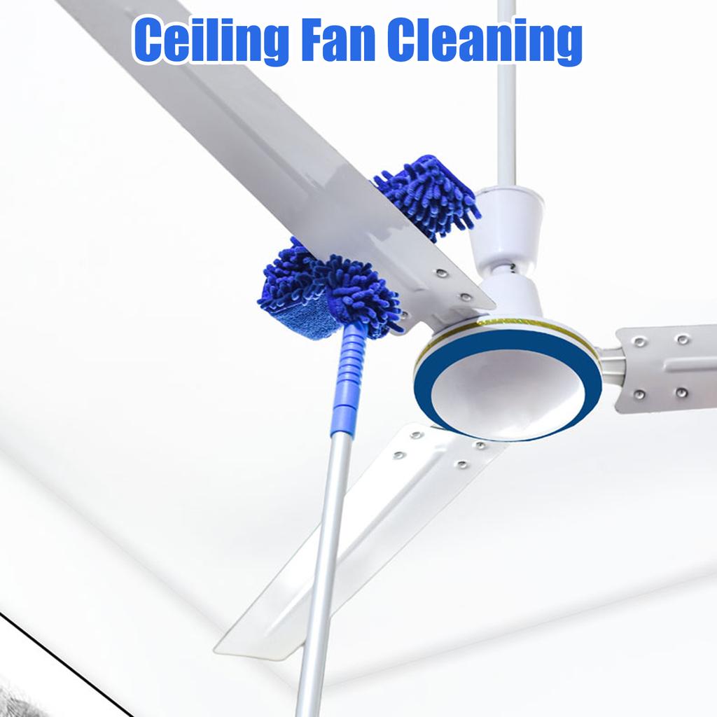 Ceiling Fan Duster, RV Awning Mop with Bendable Pad, Extendable Poles for Cleaning Home Camper Trailer Truck