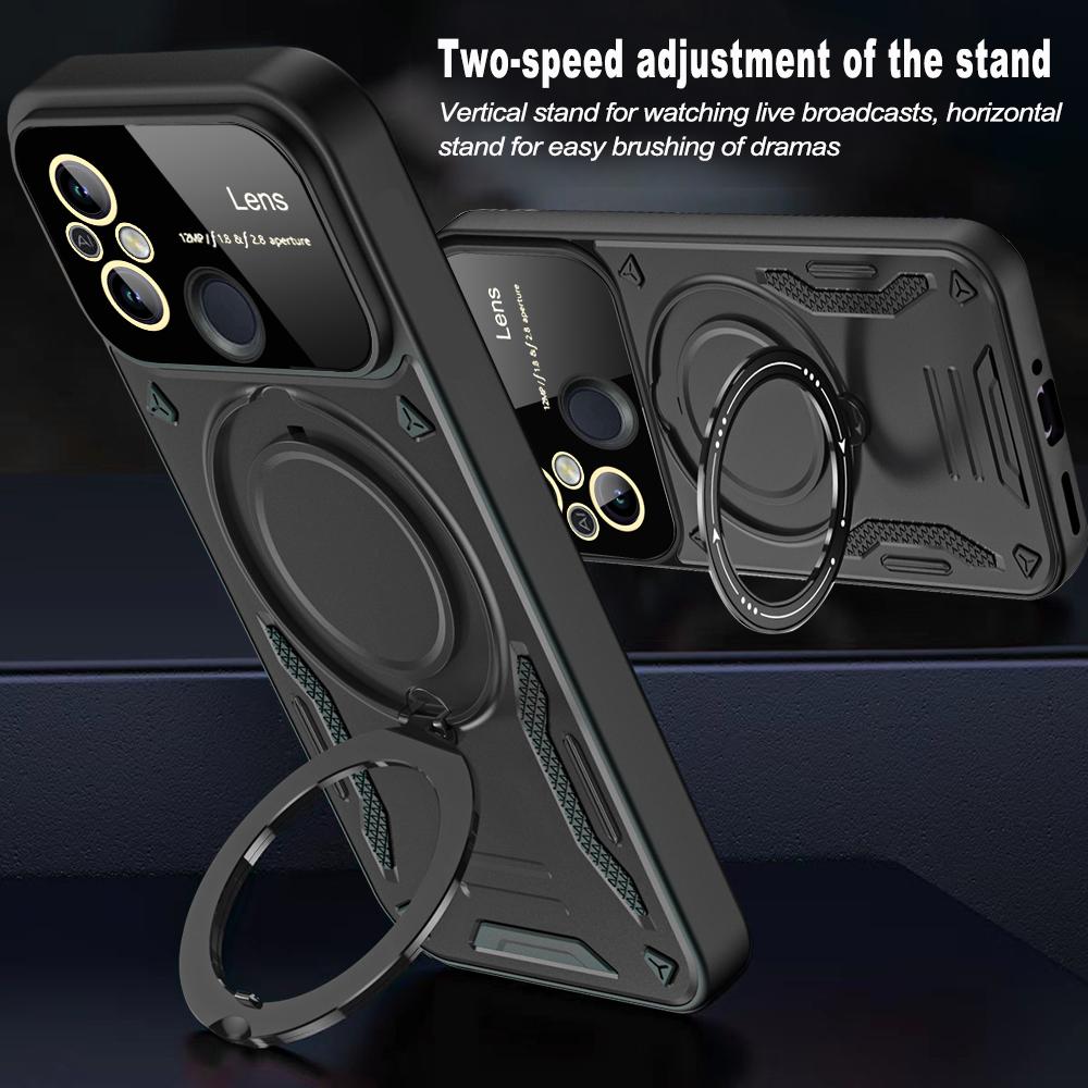 For Xiaomi Redmi 12C Case Shockproof Armor Ring Holder Covers For Redmi 12C 12 C Redmi12C Magsafe Wireless Phone Case