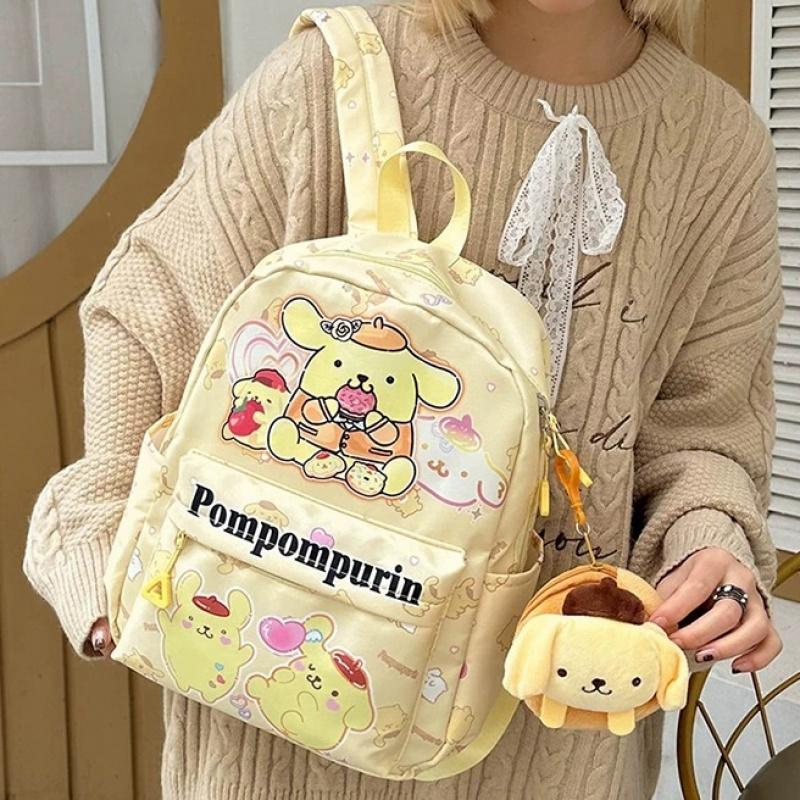 Miniso Kuromi Melodi Themed Unisex Bag/durable Nylon Material/character Design withAdjustableShoulderStraps/large Capacity/lightweight and Comfortable