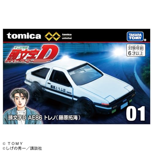 TAKARA TOMY Tomica Premium Unlimited 01 Initial D AE86 Trueno (Такуми Фудзивара) Мини-игрушка машинка для возраста 6+