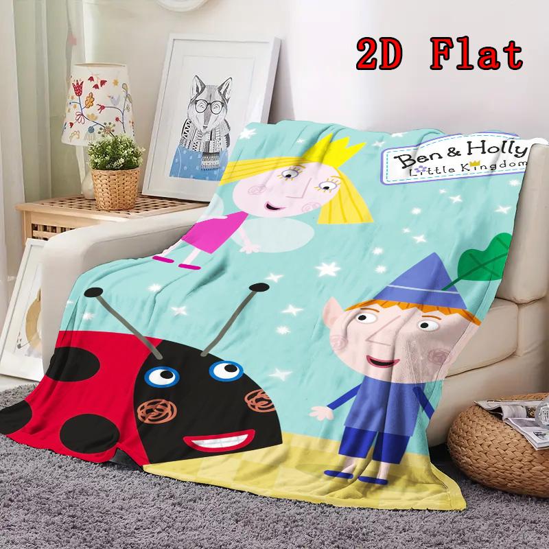 Ben & Holly'S Little Kingdom 2D Flat Pattern Flannel Blanket High quality All Seasons Warmth and Comfort Perfect for Christmas Gifts.DMT0925353
