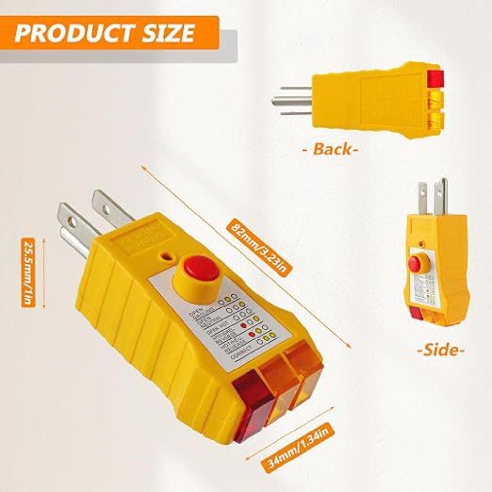 Compact Design Electrical Fault Detector Maintenance Receptacle Plug Analyzer Plug Testing