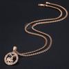 Trendsmax 12 знаков зодиака созвездия подвески ожерелья для женщин мужчин розовое золото 585 пробы мужские ювелирные изделия модные подарки на день рождения GPM16