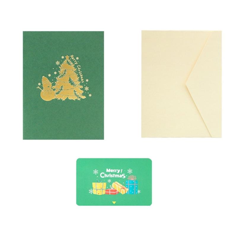 Christmas Blessing Card Set 3D Greeting Cards with DIY Message & Envelope Festive Decorations Christmas Celebration