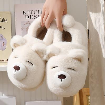 Хлопковые тапочки, женская зимняя сумка с симпатичной нескользящей толстой подошвой и теплым бархатом для домашнего использования, плюшевая хлопковая обувь для женского зимнего стиля