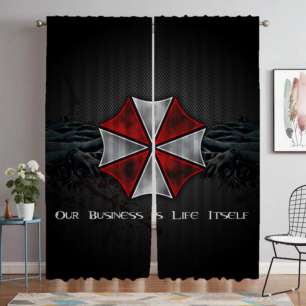 Umbrella Shades Elegant Room Curtains for Living Room Halloween Decoration Blackout Curtain Partition Home Interior Curtains
