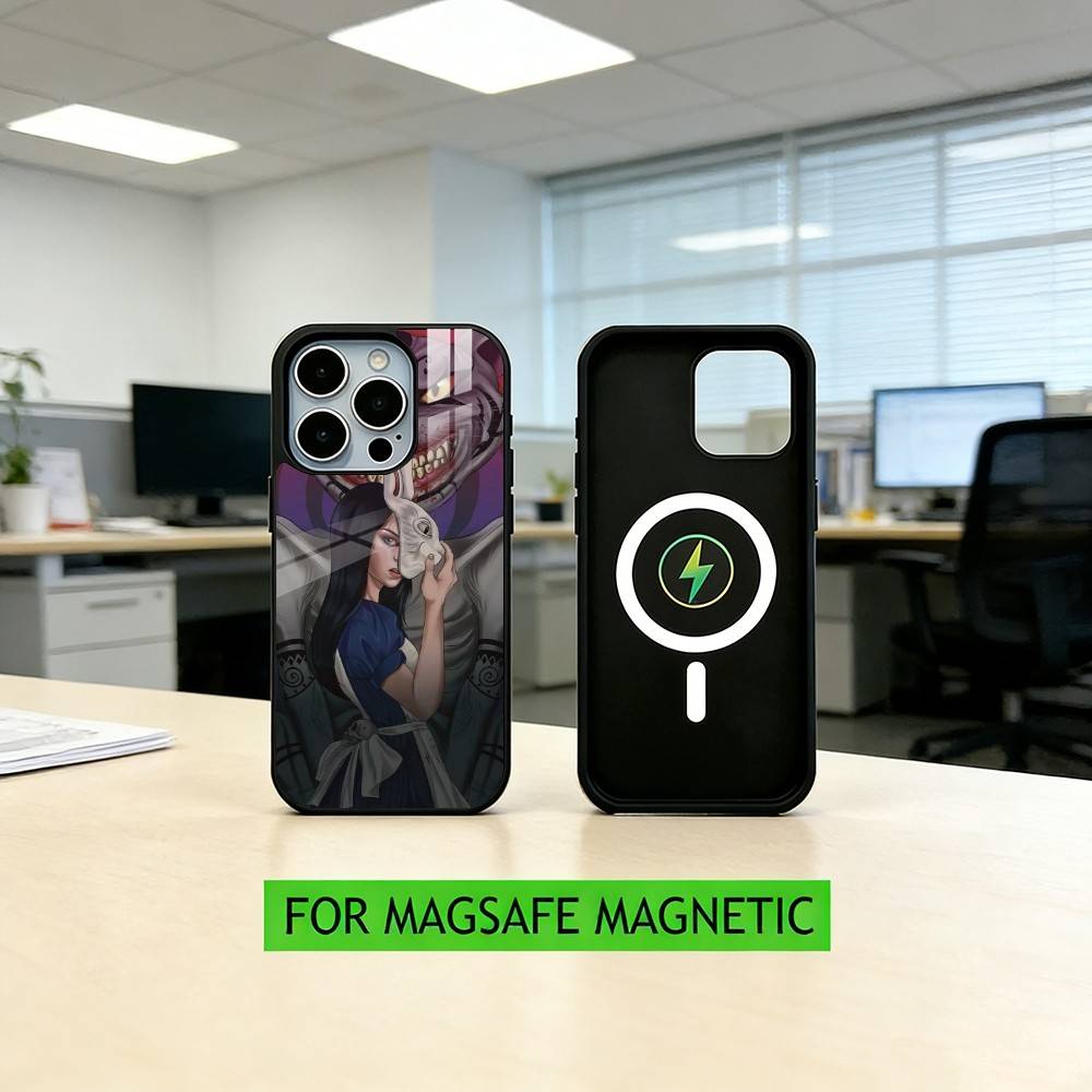Чехол для телефона A-Alice M-Madness R-Returns для iPhone 17, 16, 15, 14, 13, 12, 11 Plus, Pro, магнитный с Magsafe, беспроводная зарядка