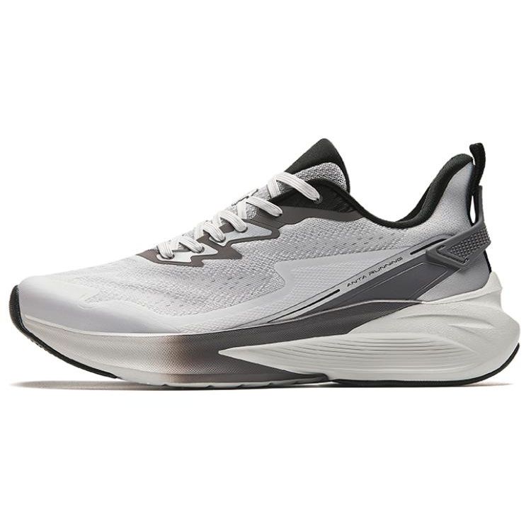 Anta Round Toe Lace-Up Minimalist Shock Absorption Low-Top Running Shoes Men Sneaker Gray Black 112415522-5