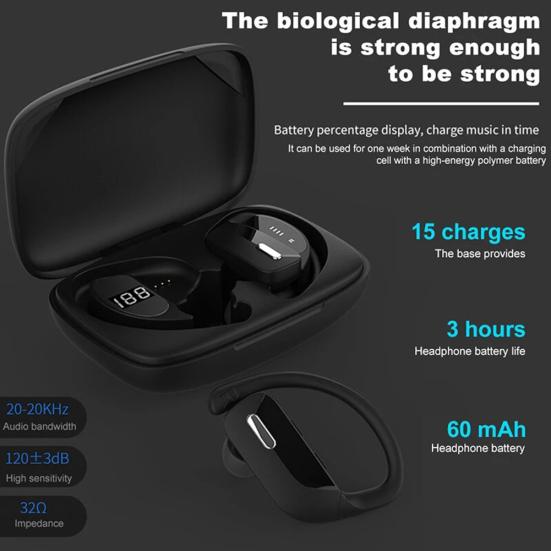 T17 Настоящая беспроводная стерео Bluetooth-совместимая V5 Беспроводная внутриканальная гарнитура со светодиодным индикатором питания