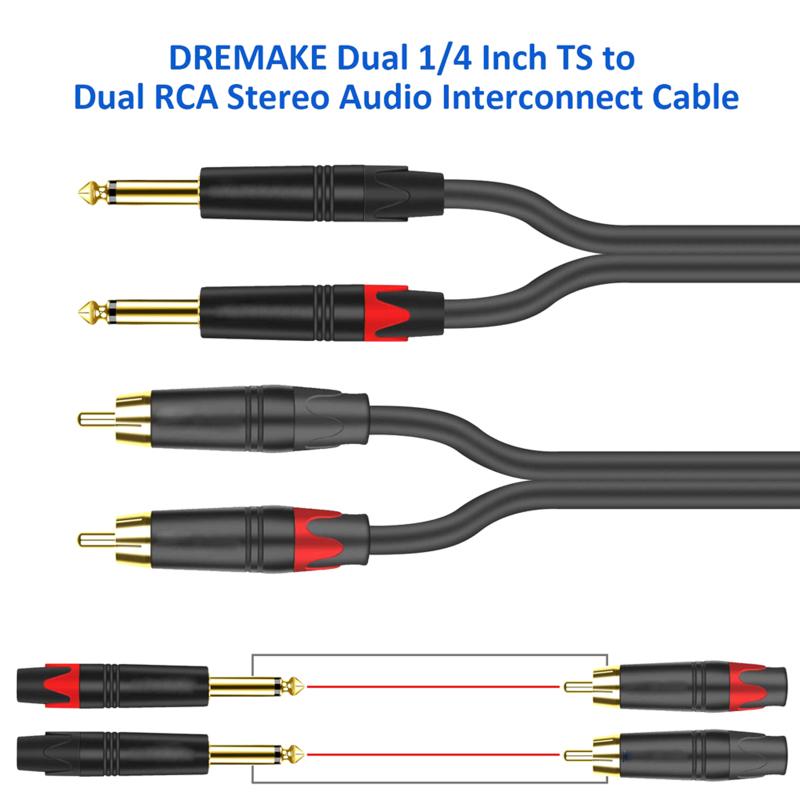 Двойной 6,35-двойной кабель RCA, баланс аудиосигнала, большой провод микшера для питания микрофонов