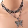 Big Butterfly Bling Necklace Rhinestone Fashion Collars Necklace  Necklace for Women