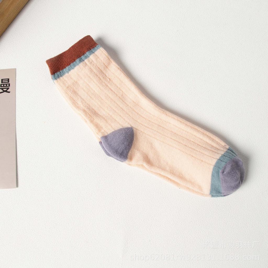 5 пар, женские, комбинированные носки, ребристая средняя часть стопы, дышащие носки, влагоотводящие носки, высокая эластичность, полосатые носки, спортивные длинные носки