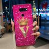 Fashion Unique Crown Letter A To Z Phone Case For LG K40S LM-X430 Bumper Silicone Black Case For LG Q70 Shockproof Soft Cover