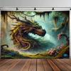 2D Plane, One Item of Ancient Tree Dragon Hidden Realm, Live Broadcast Background, Festival Gift, Polyester Material