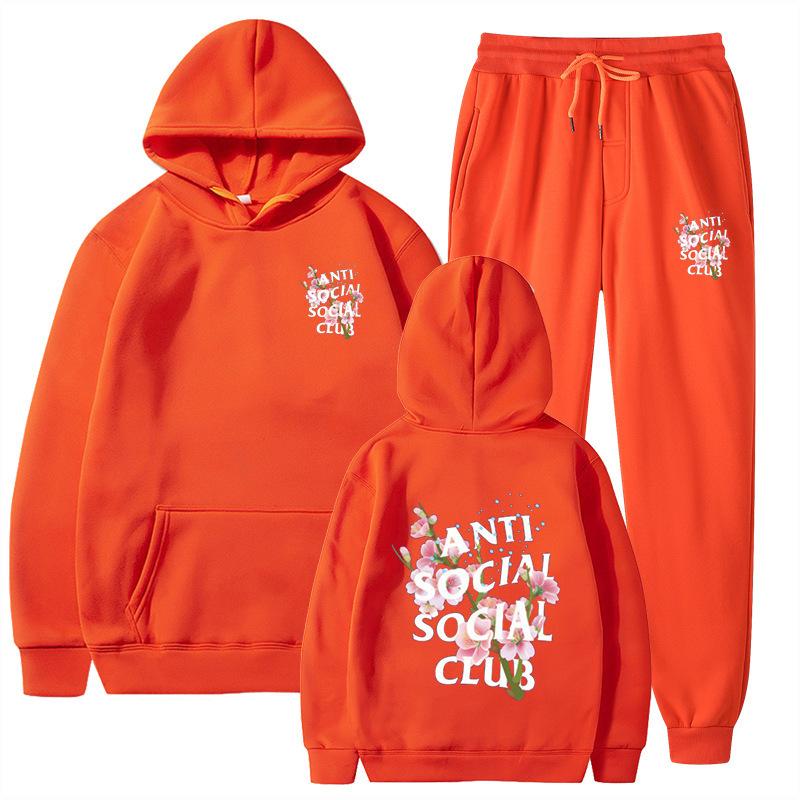 Брючные костюмы Толстовка с капюшоном Унисекс Костюм Мужской Женский Удобный Мягкий