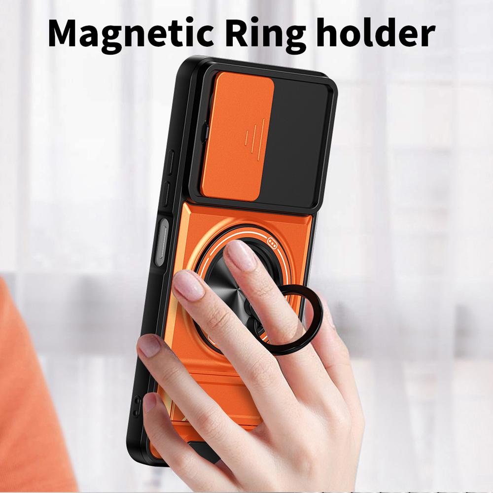 KEYSION Магнитный чехол для телефона TECNO Spark 40C 4G с защитой выдвижной камеры, вертикальной подставкой, кольцом 360° и ударопрочной задней крышкой