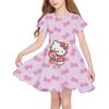 Летняя Новая Детская Одежда Платье Без Рукавов С Принтом Hello Kitty Для Девочек 3-14 Лет Повседневное Дышащее Платье Принцессы 2025