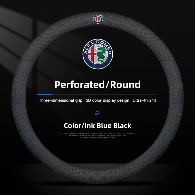 Car Styling Leather Steering Wheel Cover Auto Accessorie For Alfa Romeo 4C 159 166 Spider Giulia Giulietta 156 Mito 147 8C GT