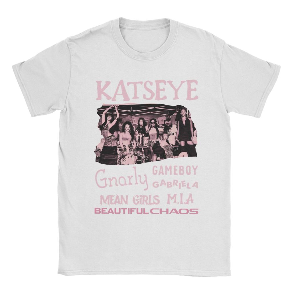 Casual Katseye Kpop Girl Group T-Shirt Men Crew Neck Cotton T Shirts Short Sleeve Tee Shirt Printed Clothing