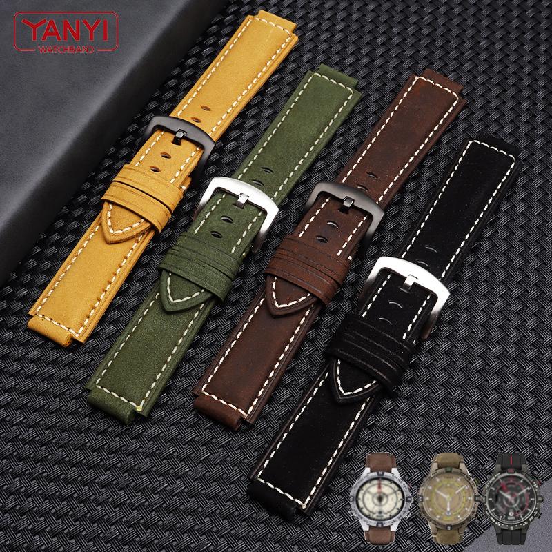 Ремешок для часов из воловьей кожи с верхним слоем, 24-16 мм, кожаный ремешок ручной работы Crazy Horse для timex T49859 | T2N720 | T2p141 Ремешок для часов