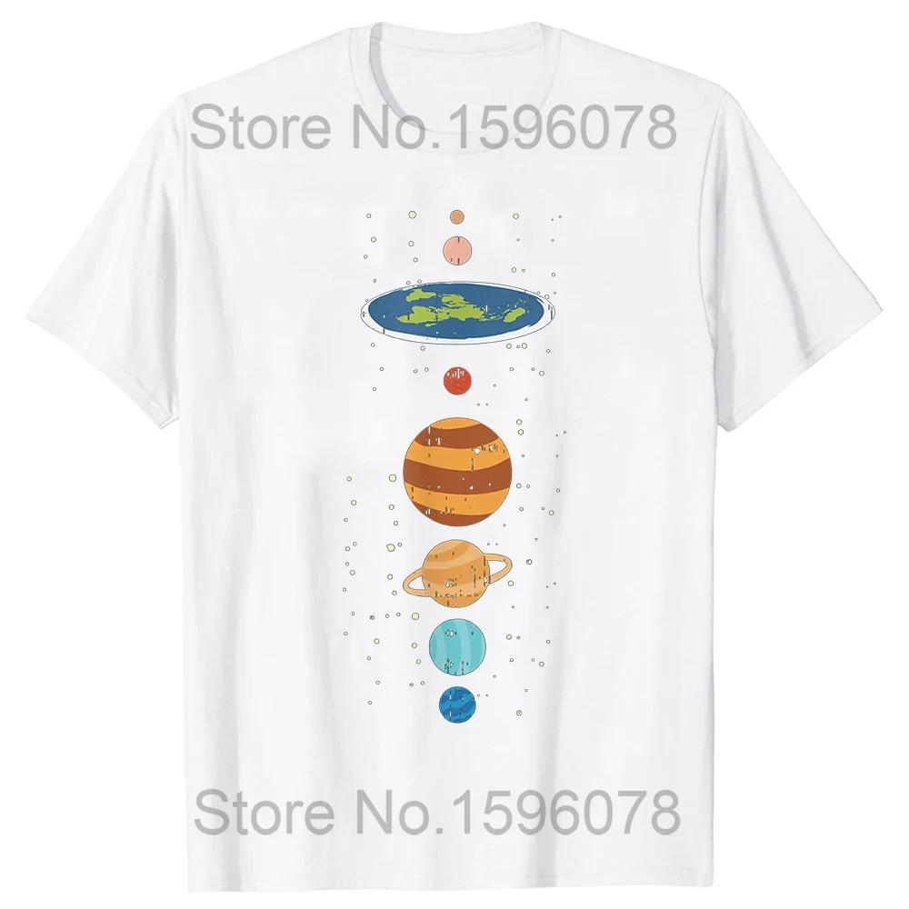 Смешные футболки с изображением астронавта на плоской Земле, хлопковая уличная одежда с коротким рукавом, подарки на день рождения, летний стиль, модная футболка, мужская одежда