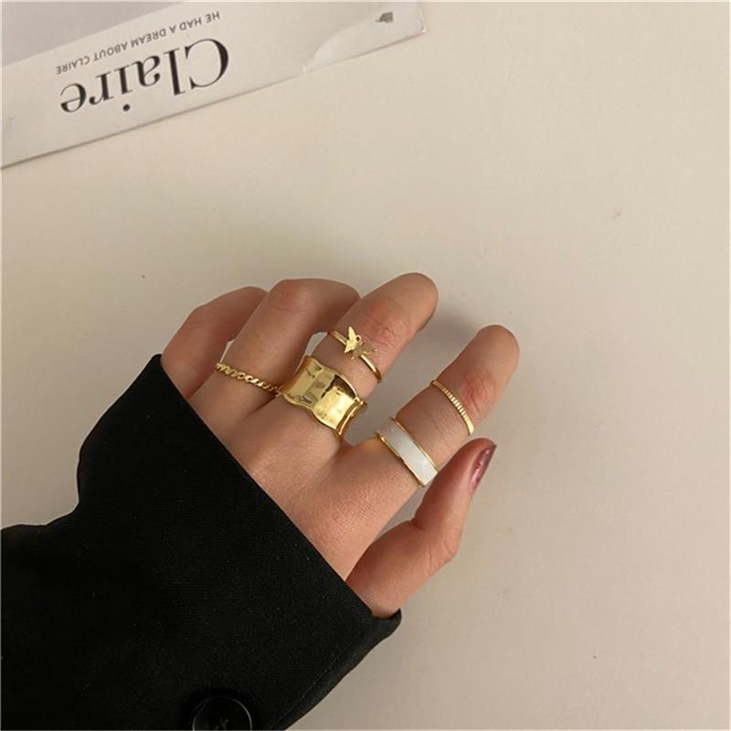 iF ME Креативное кольцо 3 шт./компл., кольца в стиле хип-хоп для женщин, винтажное геометрическое сердце, золотого цвета, цепочка, кольца на суставы, ювелирные изделия, подарок