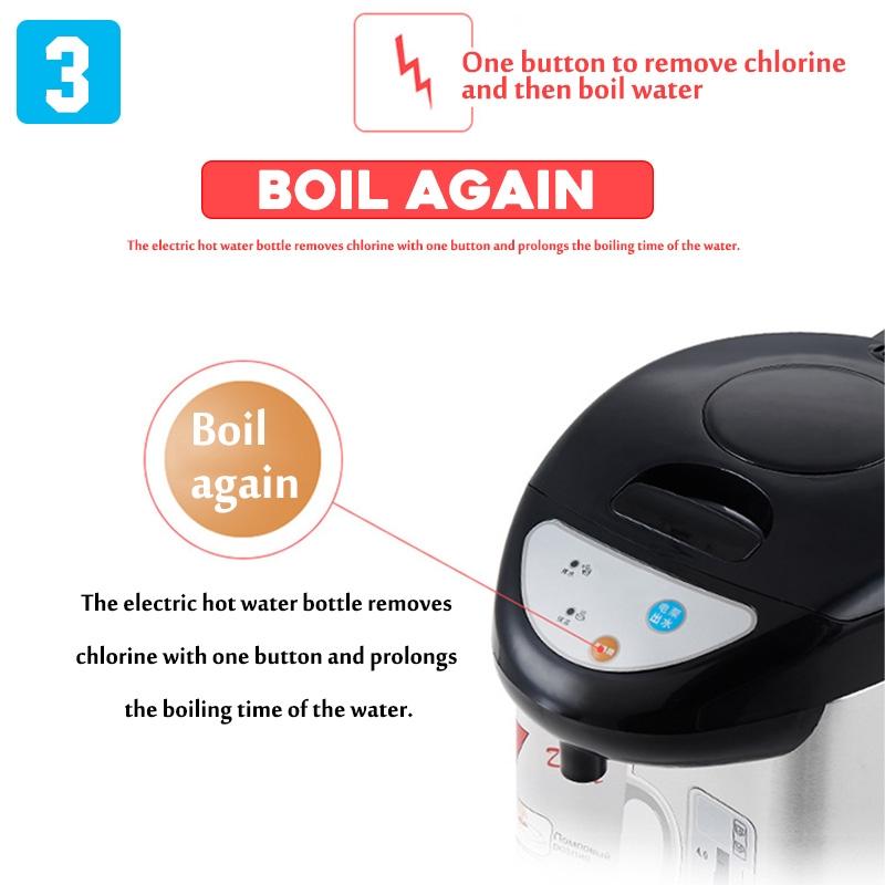 Проводной электрочайник из нержавеющей стали 304, кипятильник и подогреватель воды, защита от выкипания, автоматическое отключение, нагрев, большая емкость 750 Вт 5 л