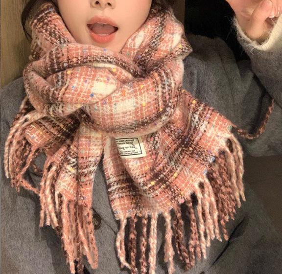 Корейский шарф из искусственного кашемира в горошек - универсальная шаль и шейный платок для женщин на осень/зиму 2024 года