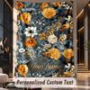 Autumnal Fantasy Theme Wall Tapestry Customized With Name Text Personalized Hanging Tapestry For Bedroom Living Room Decor