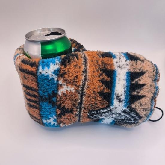 1 шт. Пивная варежка Вязаная Сшитая Варежка для напитков Держатель для пивной банки Варежка Сохраняет руки в тепле Подарок Белый слон Подарок-прикол для любителей пива