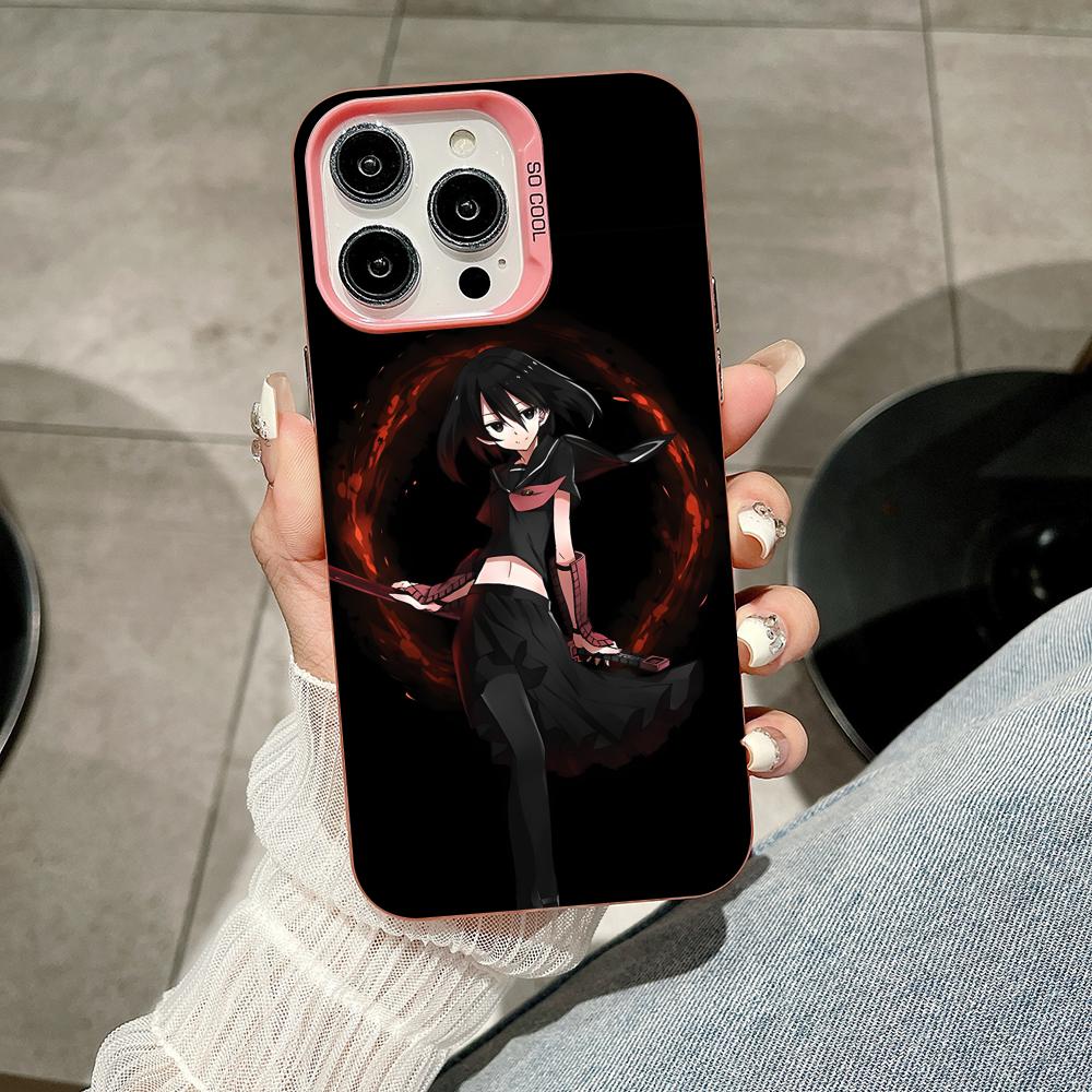 Akame Kurome Pink Translucent Mobile Phone Case for iPhone 17 16 15 14 13 12 11 X XR XS Air Pro Max Plus Colorful Cover