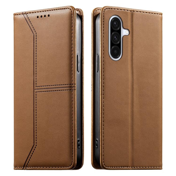 Stitched Line Magnetic RFID Vegan Leather Phone Case, Card Slots Wallet Shockproof Protective Flip Cover For Samsung Galaxy A06 / A07 4G / 5G