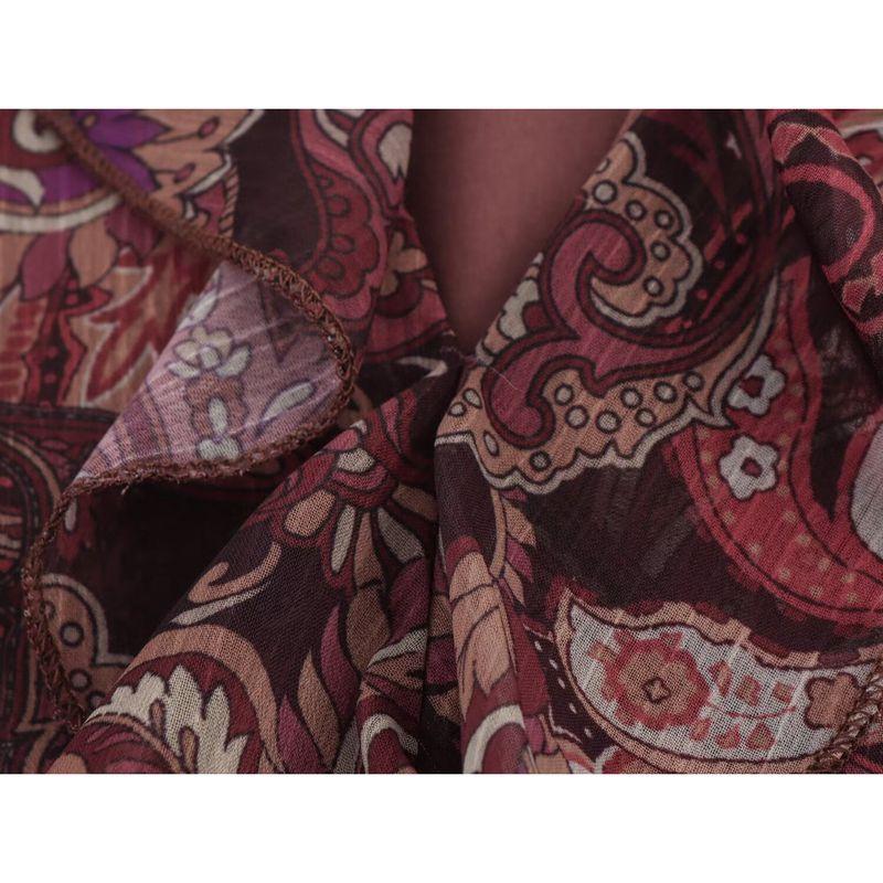 Kaslead New Women Clothes Western Style Fashion With Belt Frill Print V-neck Dress