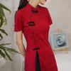 Summer Cheongsam Dress Stand Collar Chinese Style Short Modified Cheongsam Chinese Style Formal Dresses